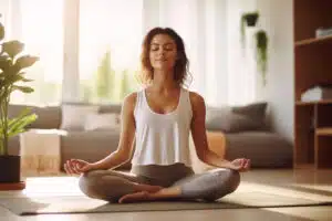 a-woman-practicing-yoga-on-a-yoga-mat